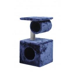 58cm Two Level Cat Tree House With Nest and Tunnel Blue
